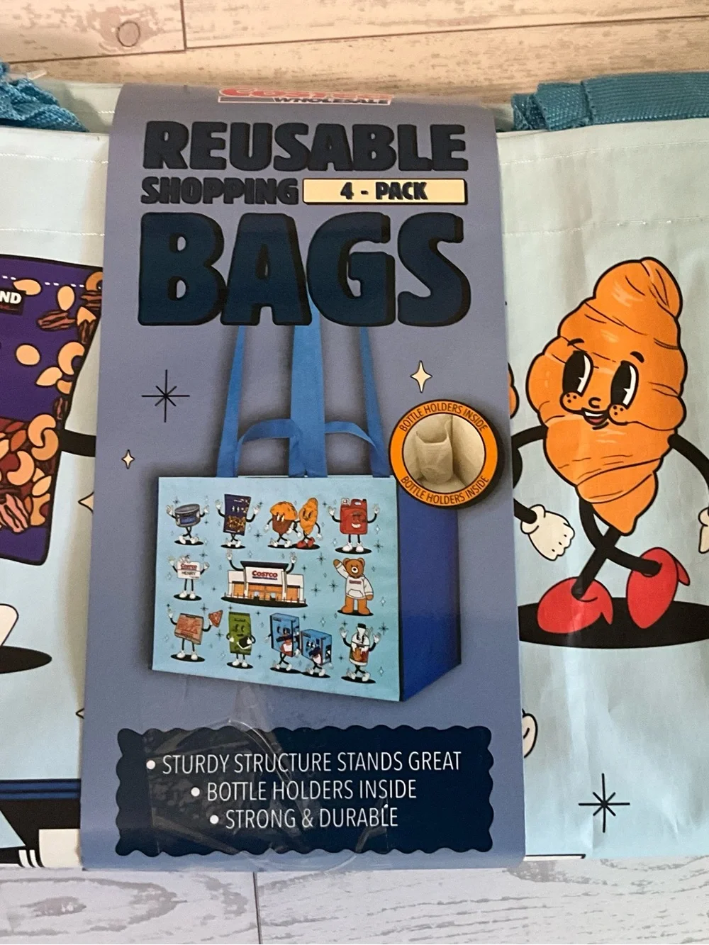 Lot of 4 Big reusable shopping bag new
